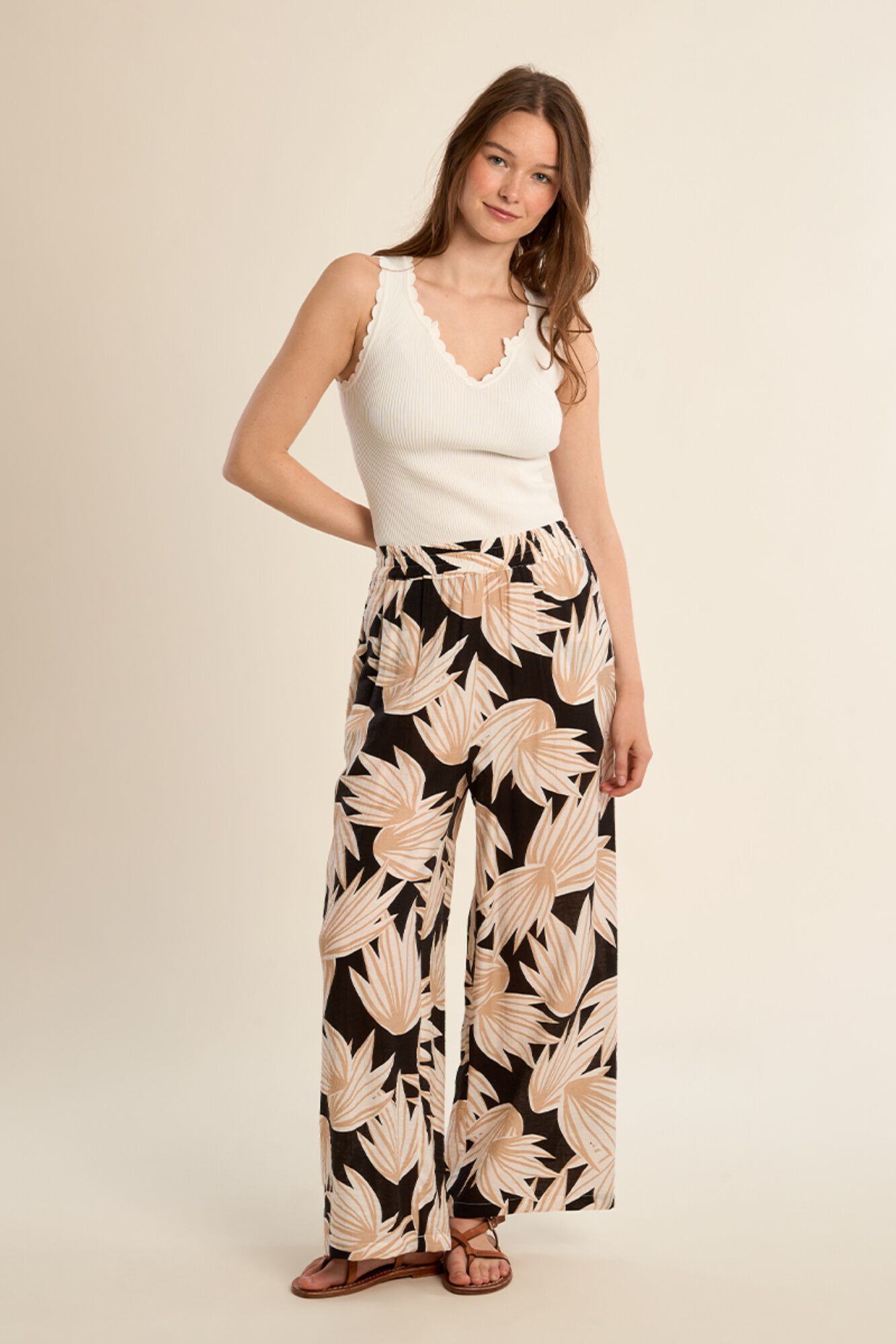 Molly Bracken Pantal&oacute;n de mujer largo con estampado