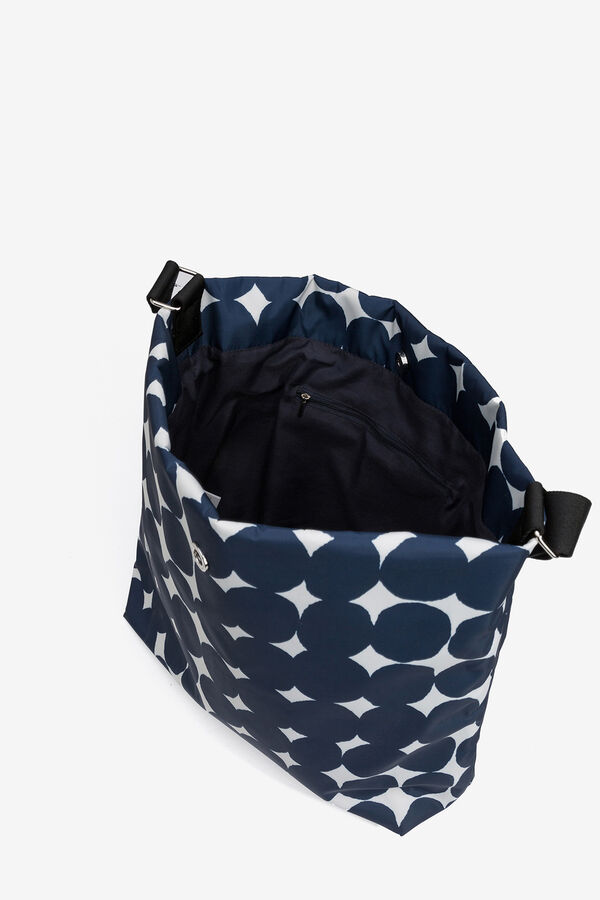 Vilanova Bolso de Hombro de Nylon Estampado Azul marino