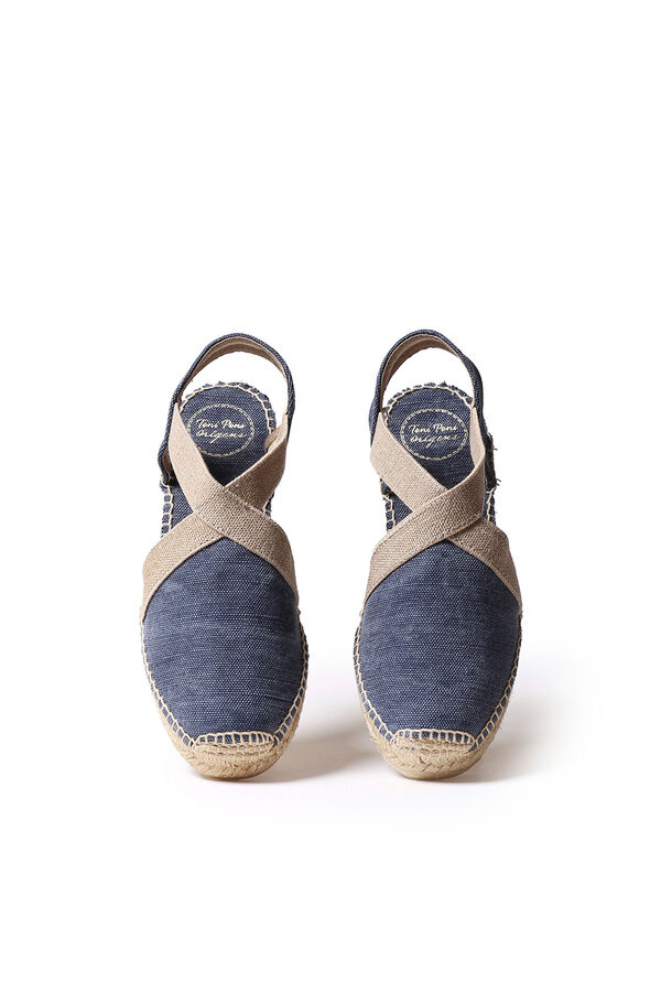 Toni Pons Low wedge espadrille with elastic straps Navy
