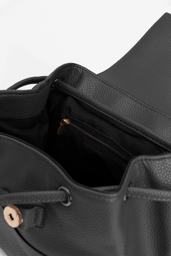 Vilanova Mochila Bucket Efecto Piel Negro