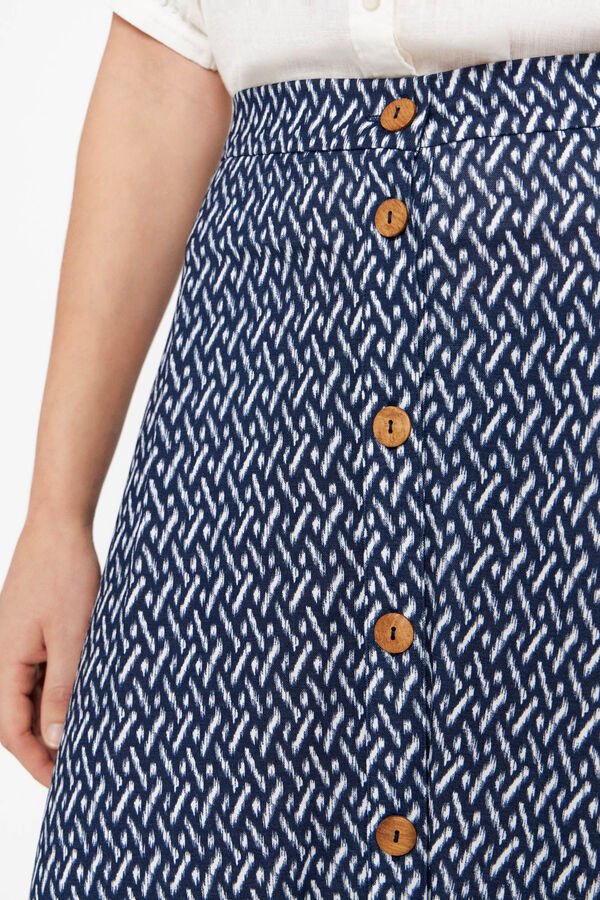 Cortefiel Midi circle skirt Printed blue