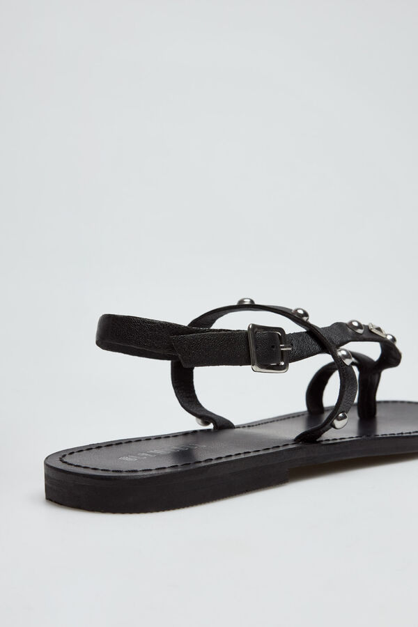 Cortefiel Studded strappy sandal Black