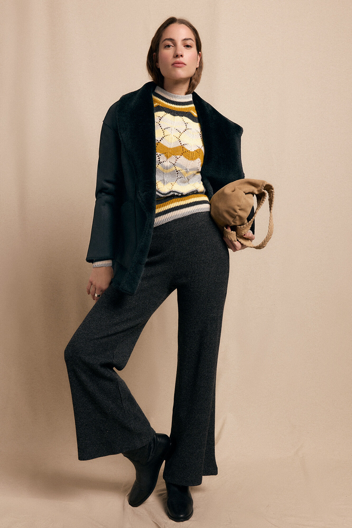 Slowlove Pantal&oacute;n ancho de punto