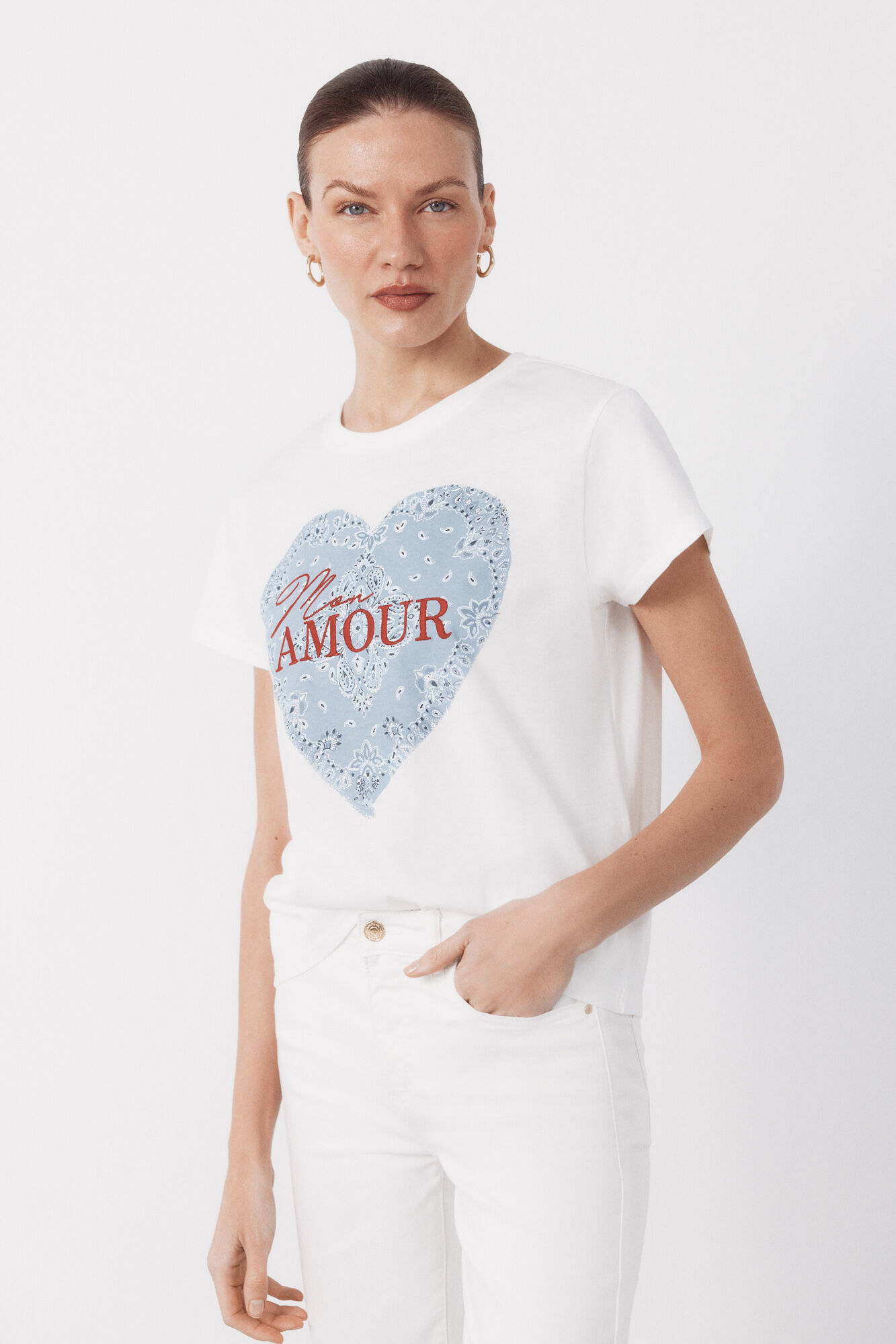 Cortefiel Camiseta com estampado posicional