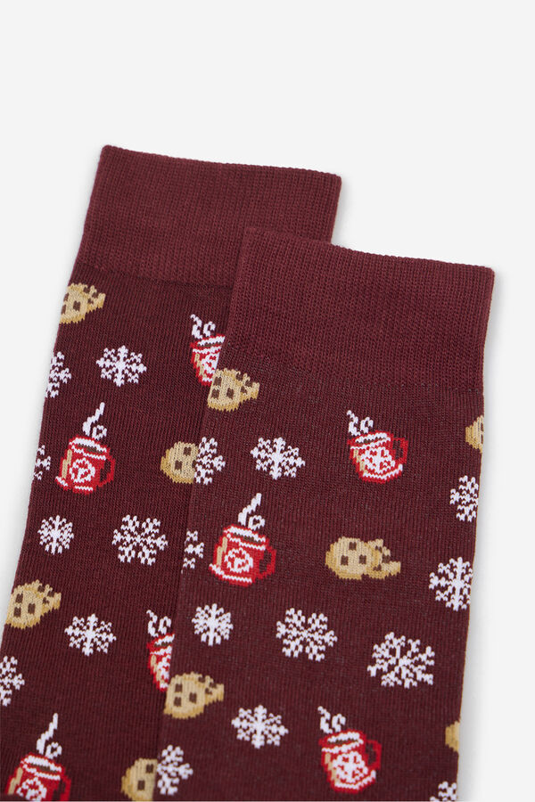 Cortefiel Calcet&iacute;n dibujo regalo Granate