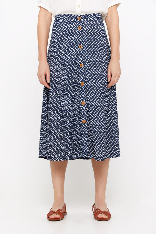 Cortefiel Midi circle skirt Printed blue