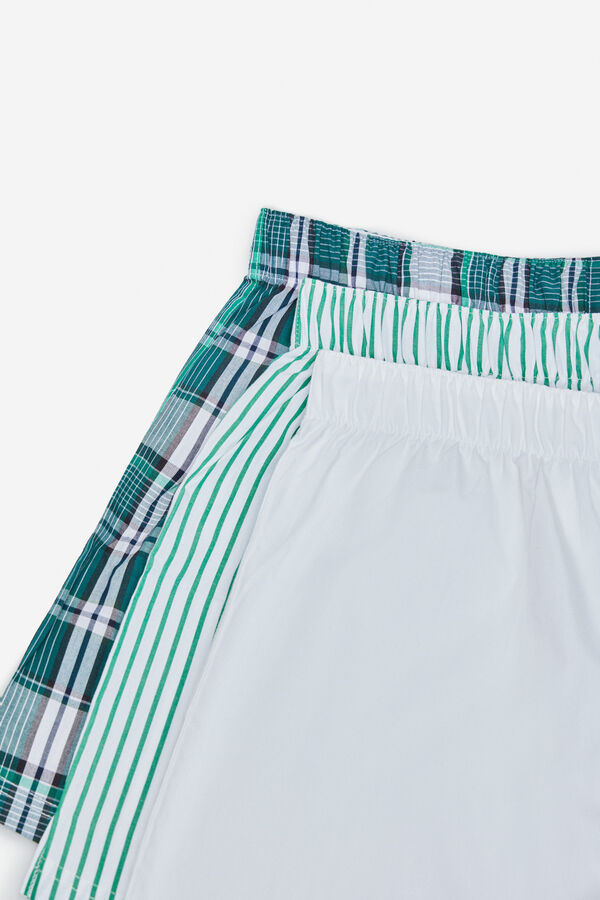 Cortefiel Pack 3 boxer tela Verde oscuro