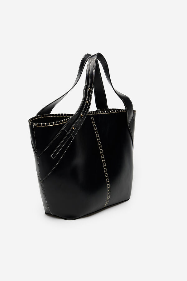 Cortefiel Cesta com costura Preto