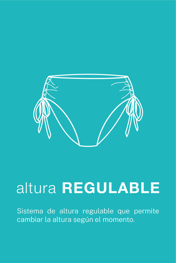 Cortefiel Braga bikini con cordones laterales. Estampado naranja