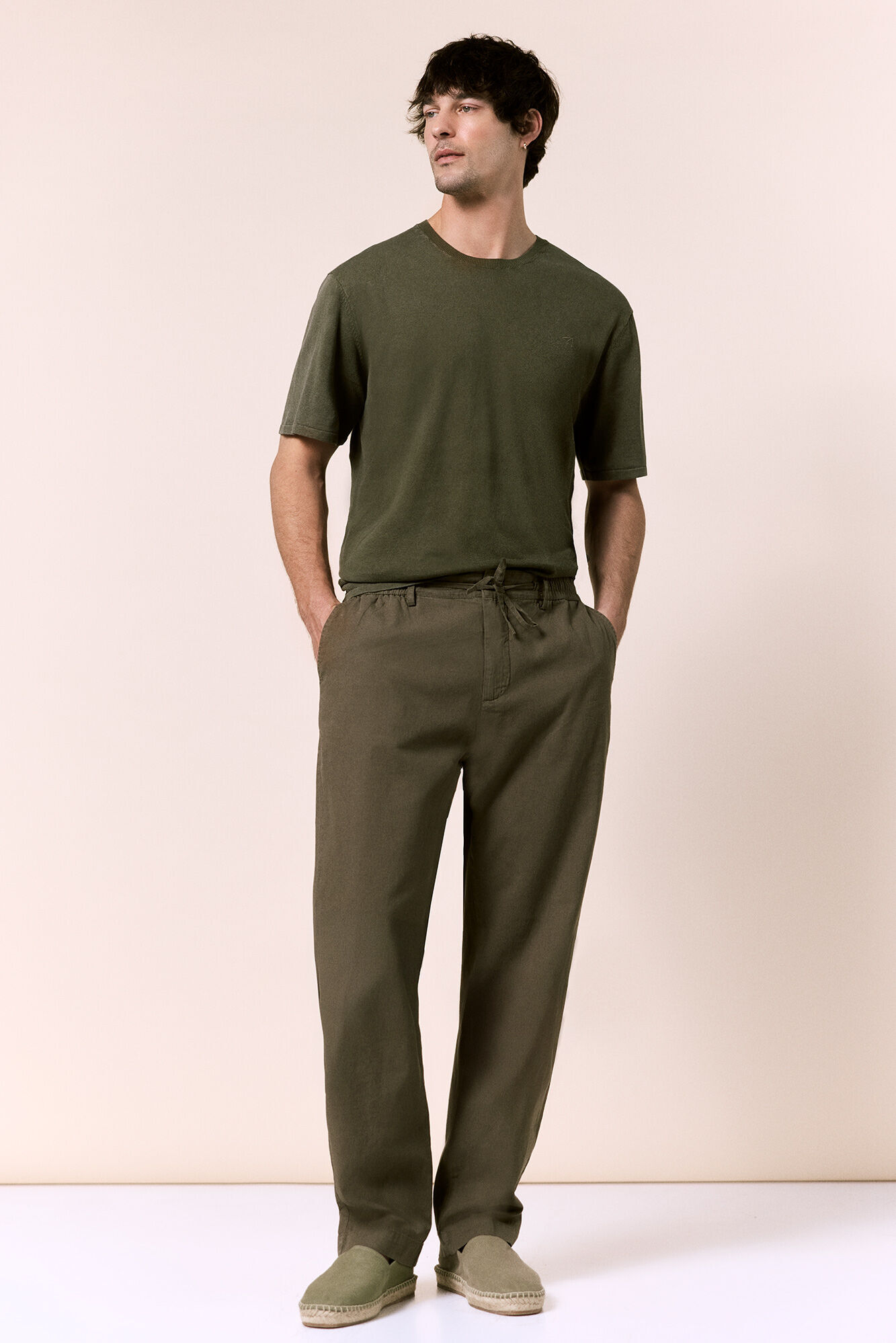 OOTO Pantal&oacute;n de lino-algod&oacute;n regular