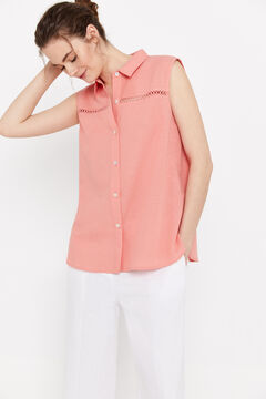 Cortefiel Camisa con lino Coral