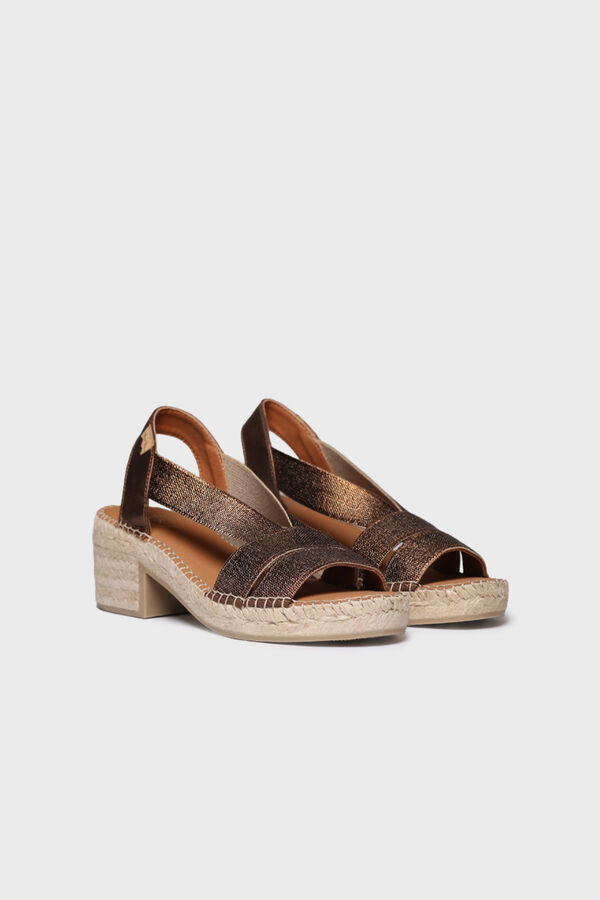 Toni Pons Sandalia tac&oacute;n de piel con el&aacute;sticos Brown