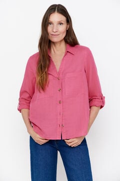 Cortefiel Sustainable cotton shirt Pink
