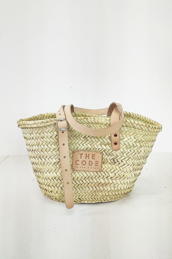 The Code Formentera leather basket bag bag Beige