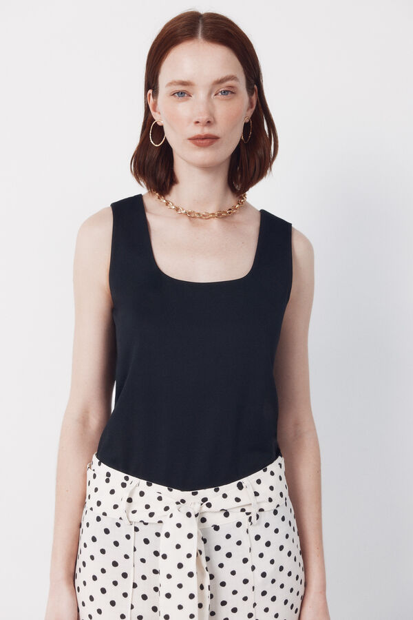 Cortefiel Top b&aacute;sico tirantes Black