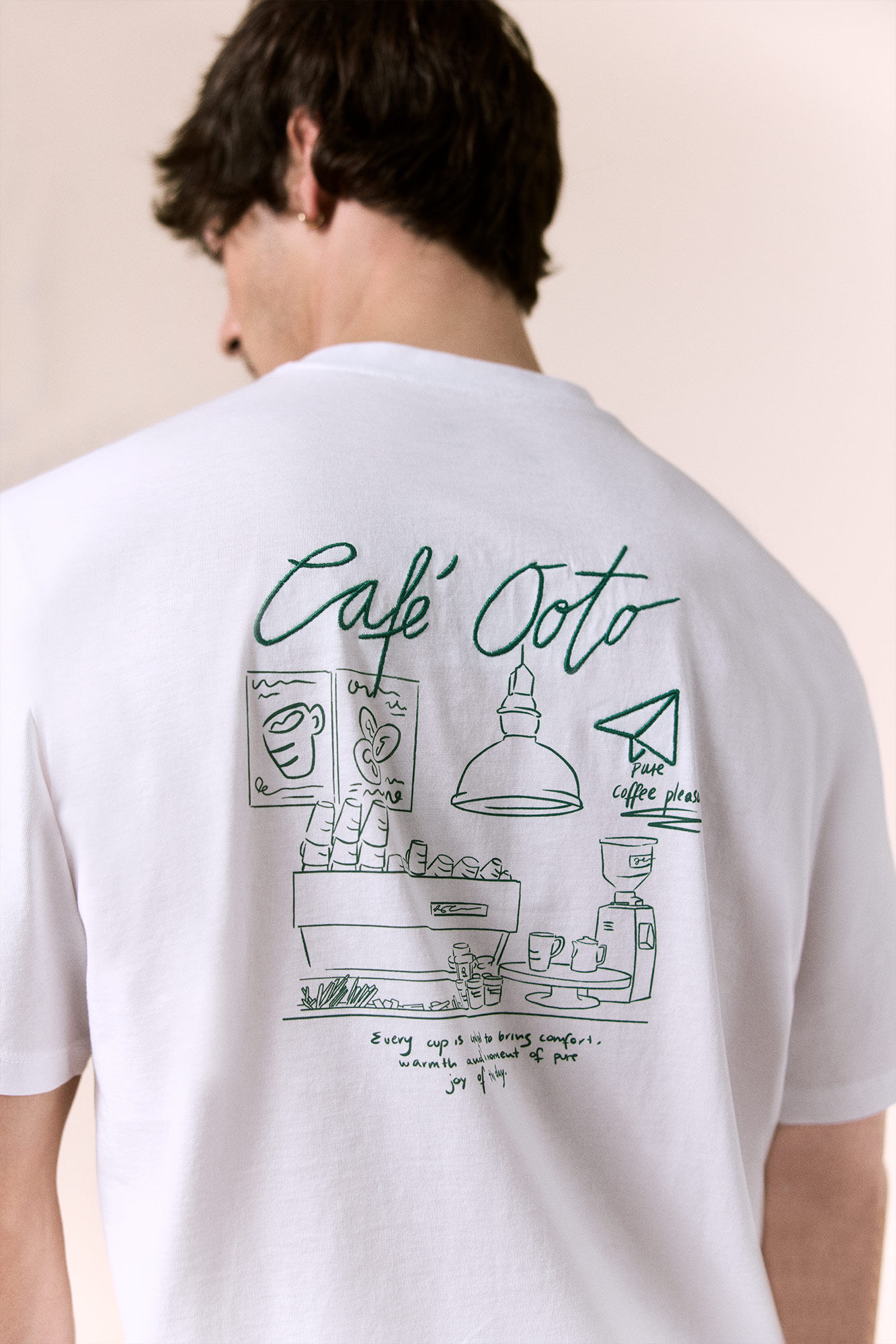 OOTO Camiseta gr&aacute;fica lavada