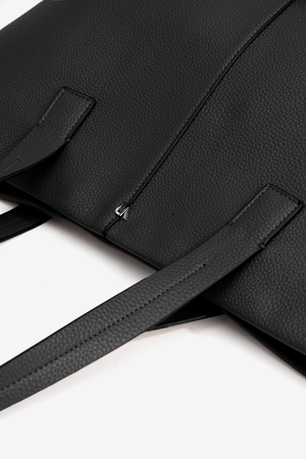 Vilanova Bolso Shopper Efecto Piel Negro