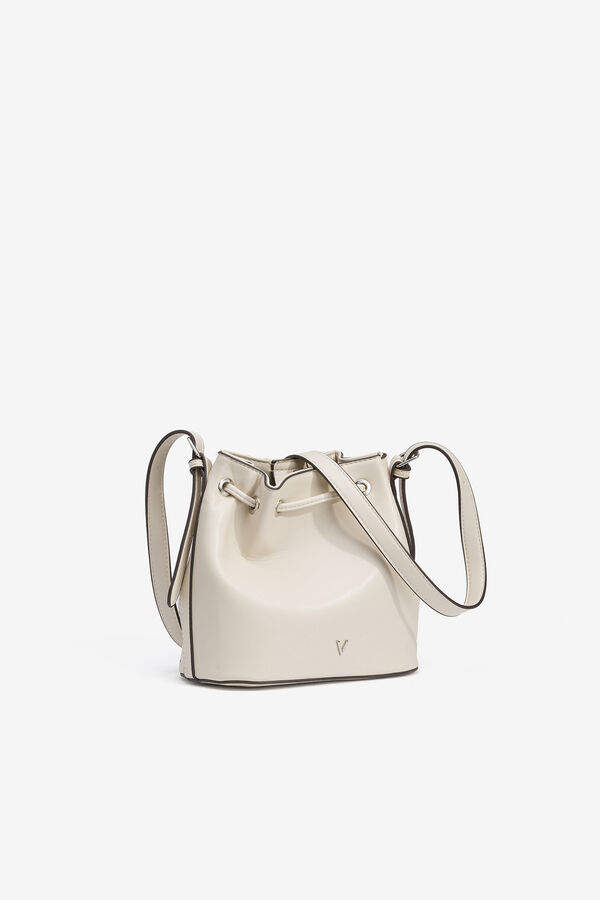 Vilanova Bolso bucket efecto piel perforada Marfil