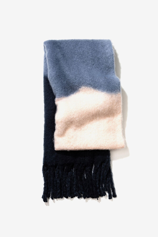 Vilanova Bufanda Manta Cepillada Tricolor Azul