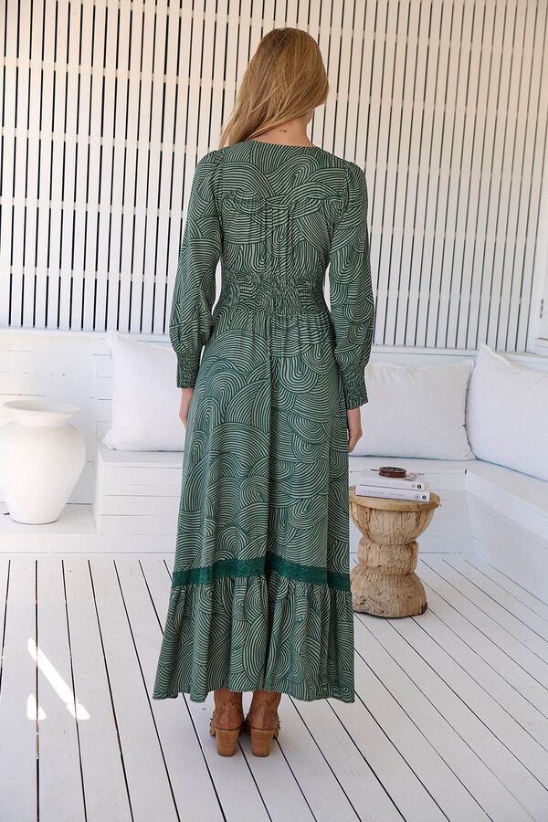 Jaase Vestido maxi Sabrina estampado Verde
