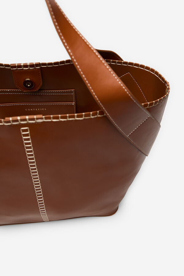 Cortefiel Cesta com costura Castanho