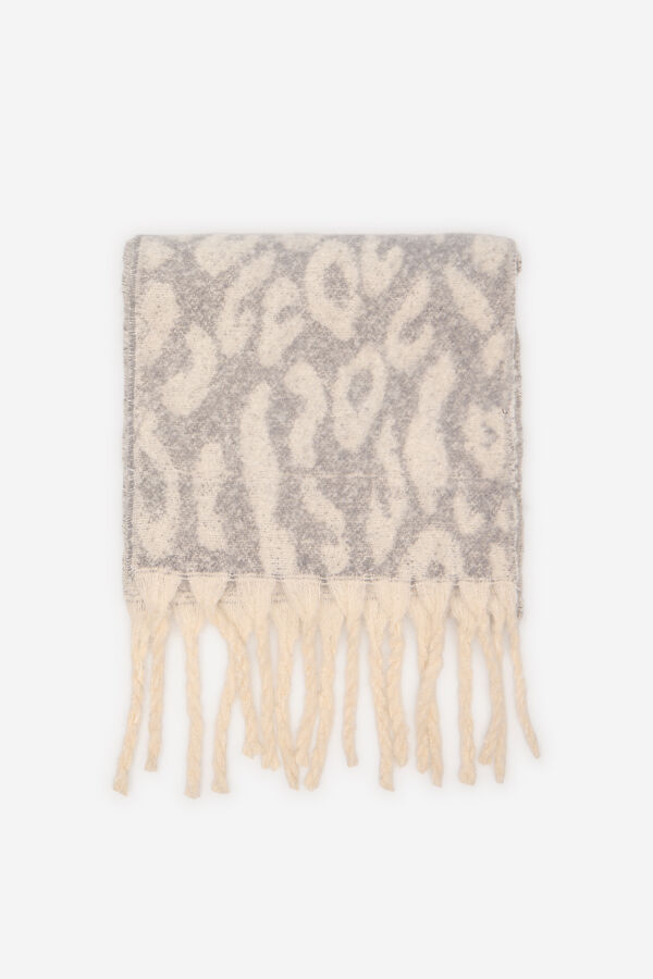 Cortefiel Bufanda gruesa leopardo Estampado gris