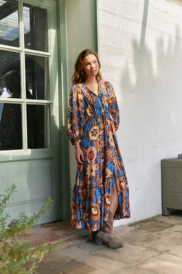 Jaase Vestido largo catalonia estampado tierra Multicolor