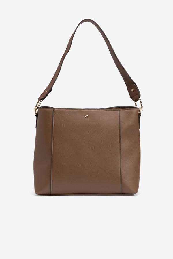 Vilanova Bolso de Hombro Efecto Piel Marr&oacute;n
