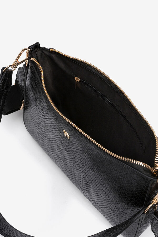 Vilanova Bolso Bandolera Efecto Serpiente Negro