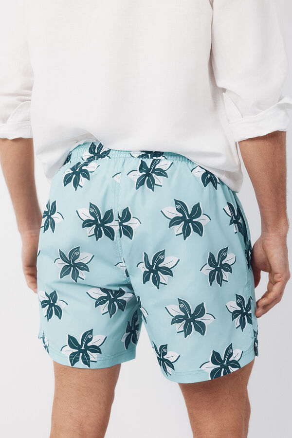 Cortefiel Ba&ntilde;ador estampado flores grandes Estampado verde