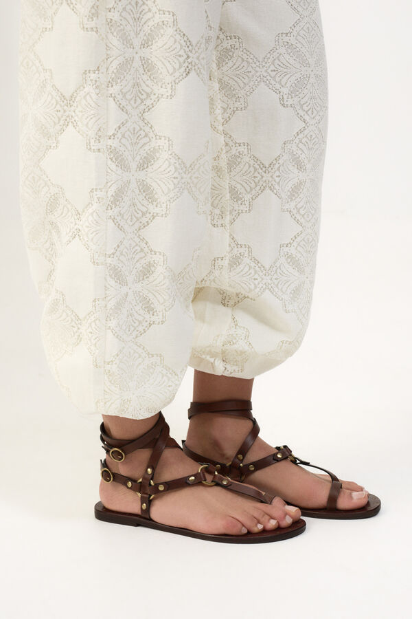 Slowlove Sandalia plana tiras Brown