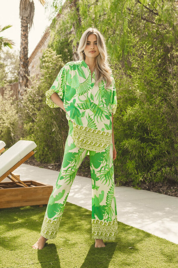 Jaase Cal&ccedil;as wide leg Verde