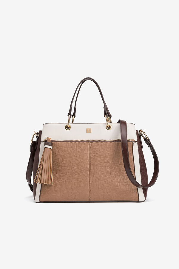 Vilanova Bolso City Efecto Piel Tricolor Beige