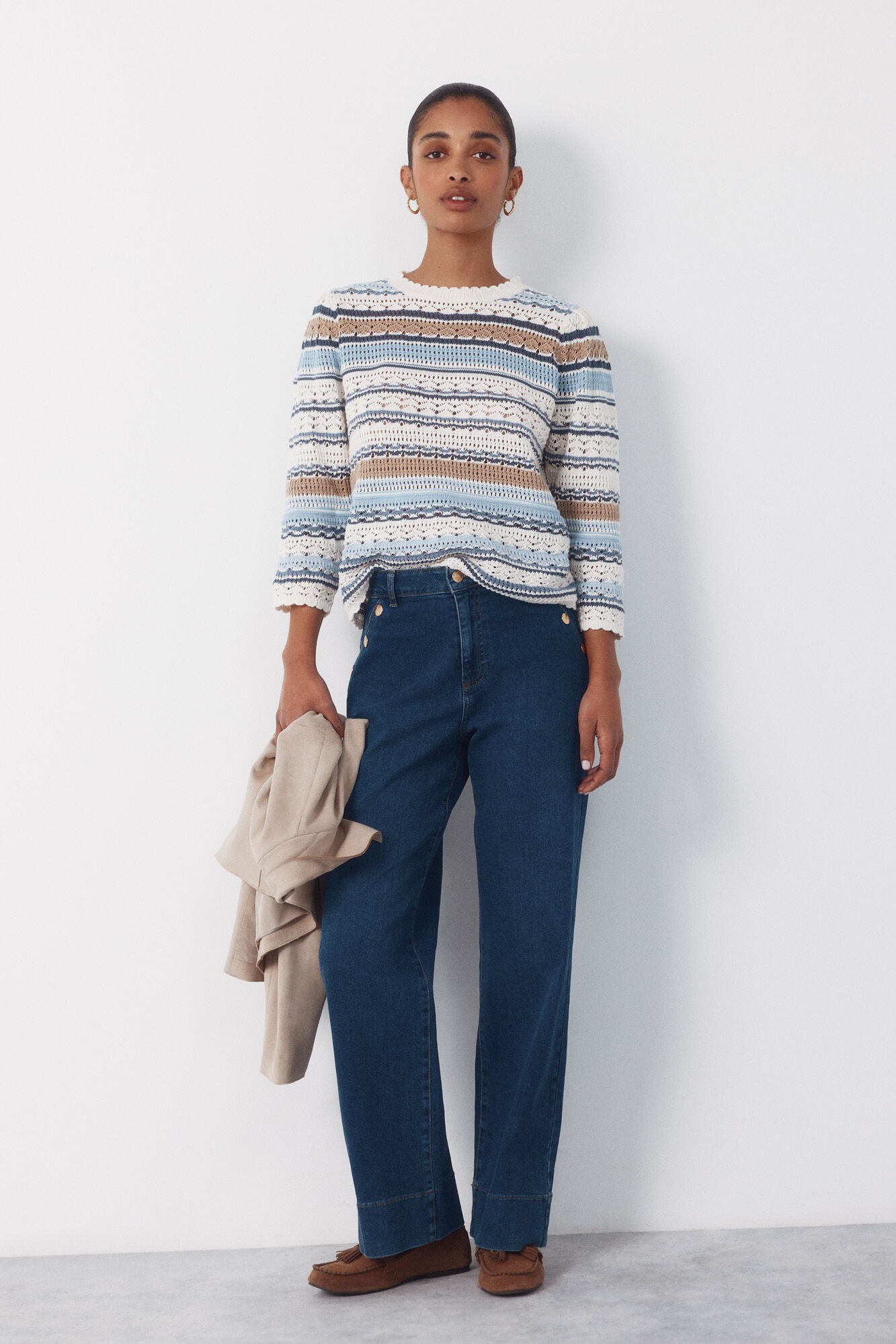 Cortefiel Camisola com riscas multicolor