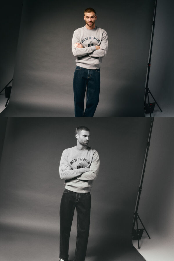 OOTO Sudadera caja logo Gris