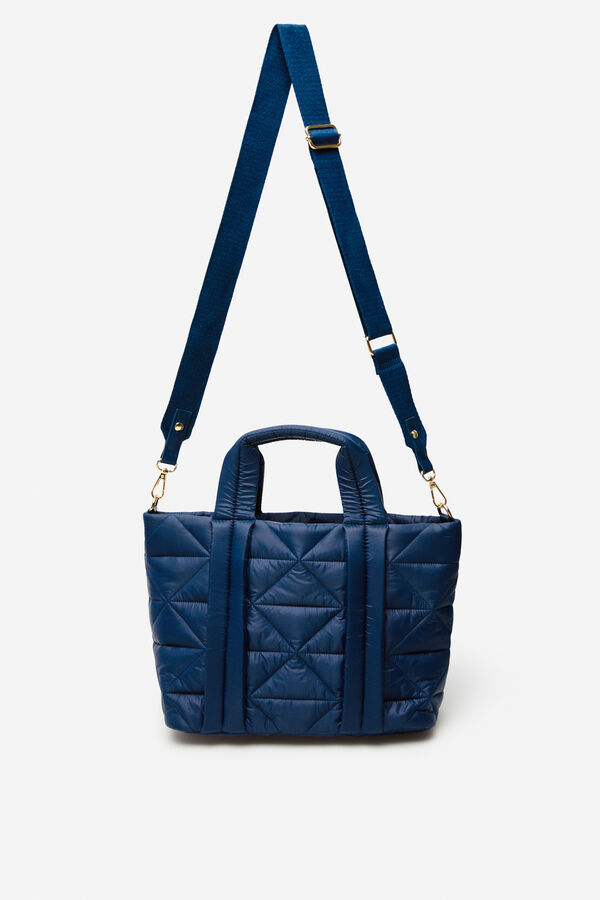 Cortefiel Bolso shopper nylon acolchado Azul marino