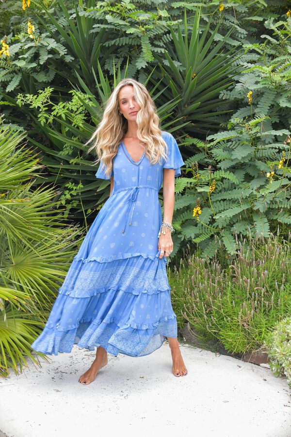 Jaase Vestido largo fluido Blue