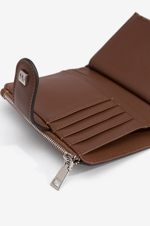 Vilanova Carteira m&eacute;dia com aba Castanho