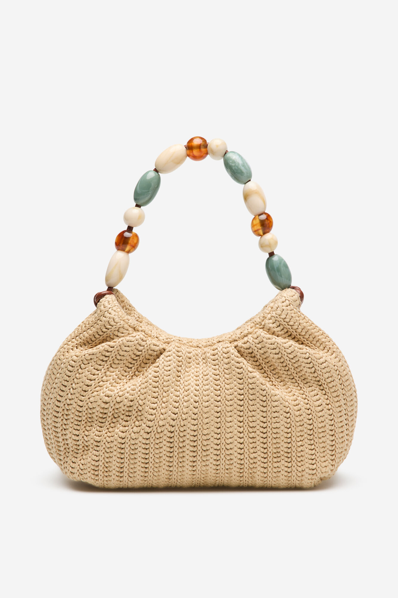 Cortefiel Bolsa de r&aacute;fia com al&ccedil;a elegante.