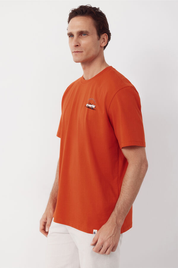 Cortefiel Camiseta gr&aacute;fica Coral