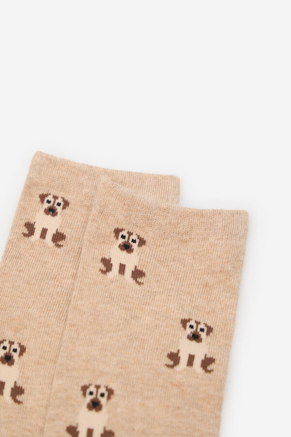 Cortefiel Calcet&iacute;n largo perro Marr&oacute;n