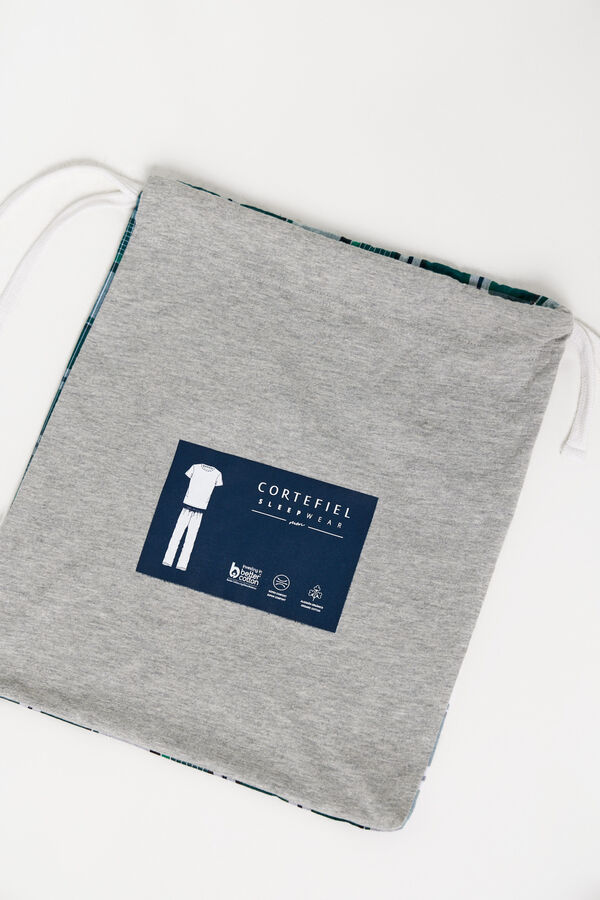 Cortefiel Set de pijama punto y tela Gris