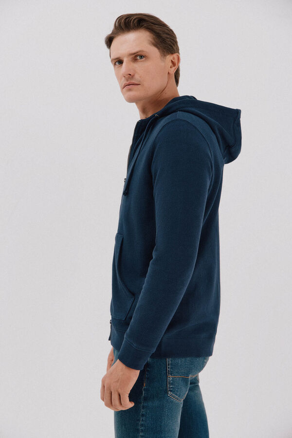 Cortefiel Cardigan con capucha Azul marino