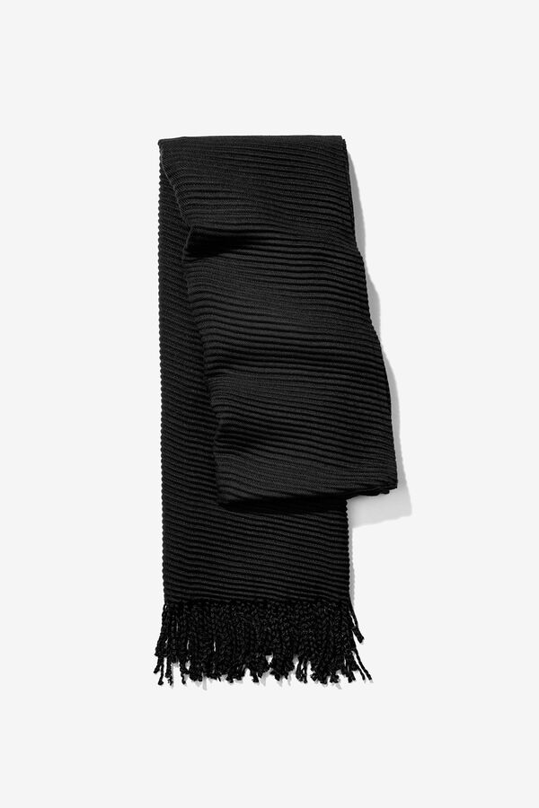 Vilanova Manta rectangular plisada Negro