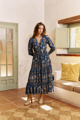 Jaase Vestido largo Stephanie estampado adeline Azul