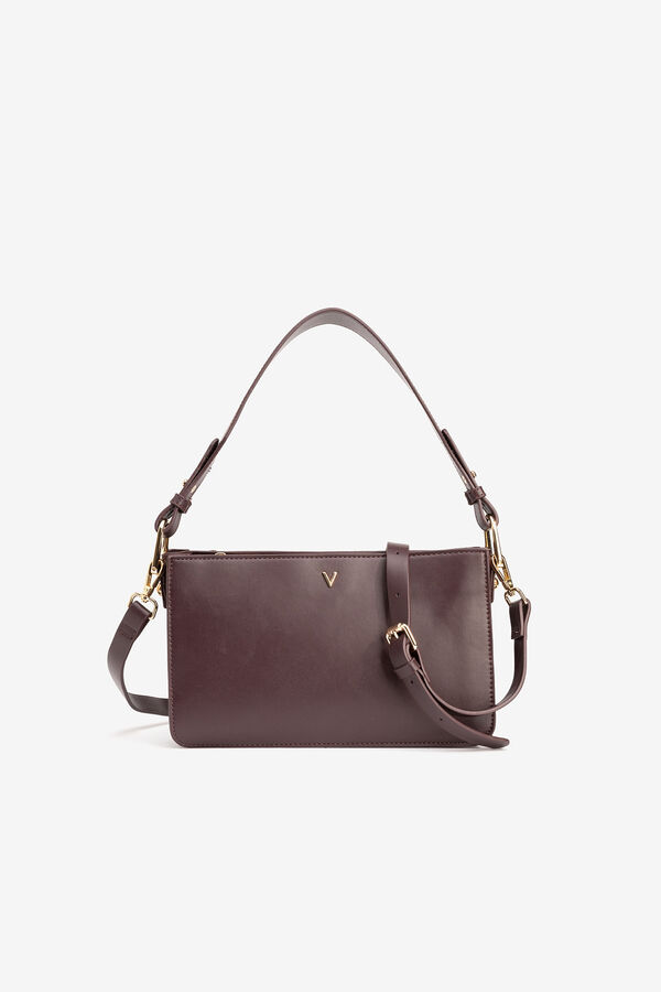 Vilanova Leather Effect Handbag, bag with Pocket Dark brown