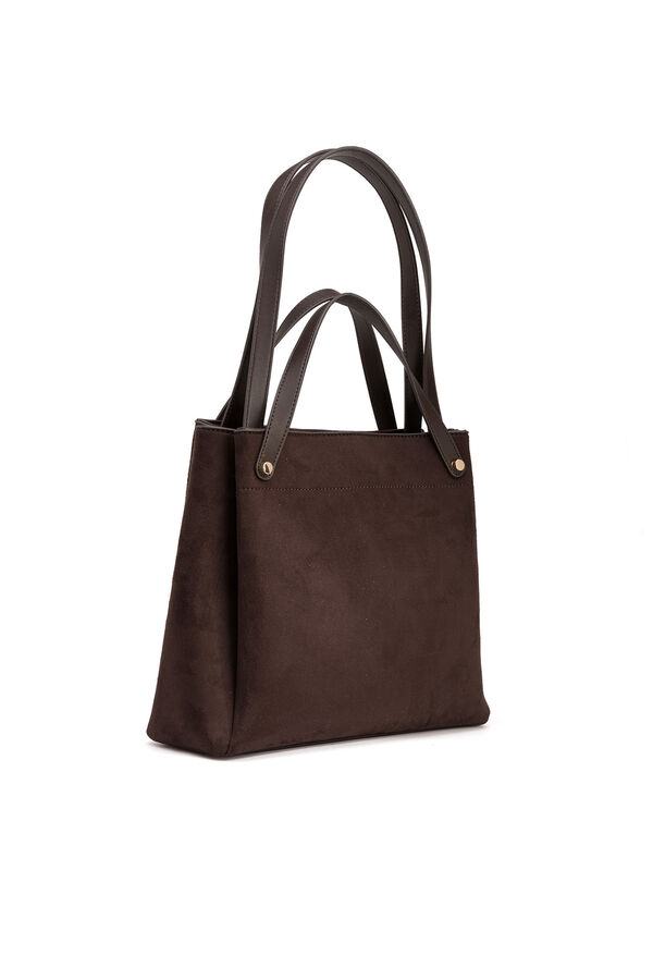 Vilanova Bolso Shopper Efecto Gamuza Marr&oacute;n oscuro