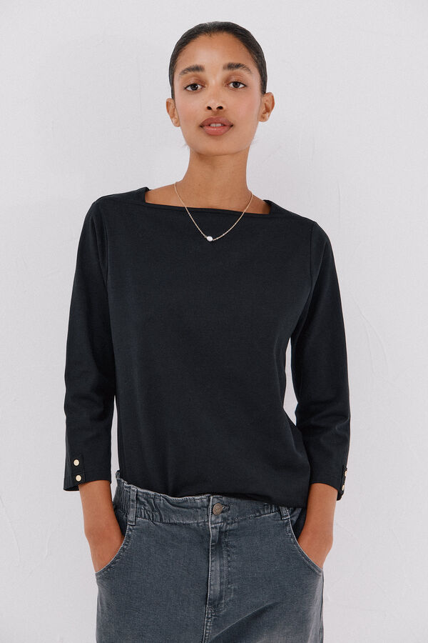 Cortefiel Camiseta b&aacute;sica barco Black