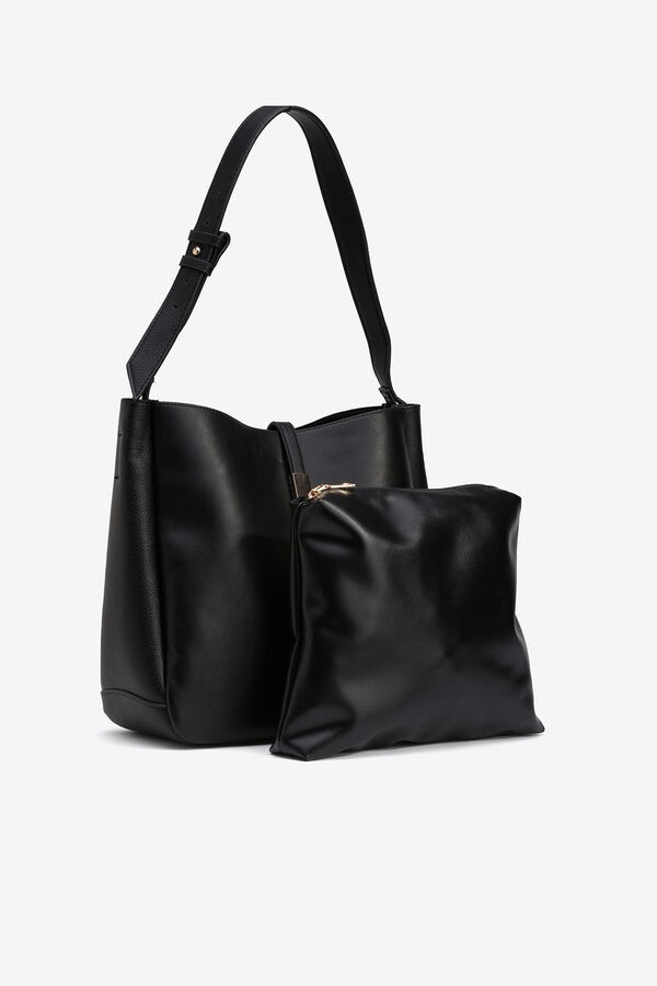 Vilanova Mala de ombro de couro sint&eacute;tico Preto