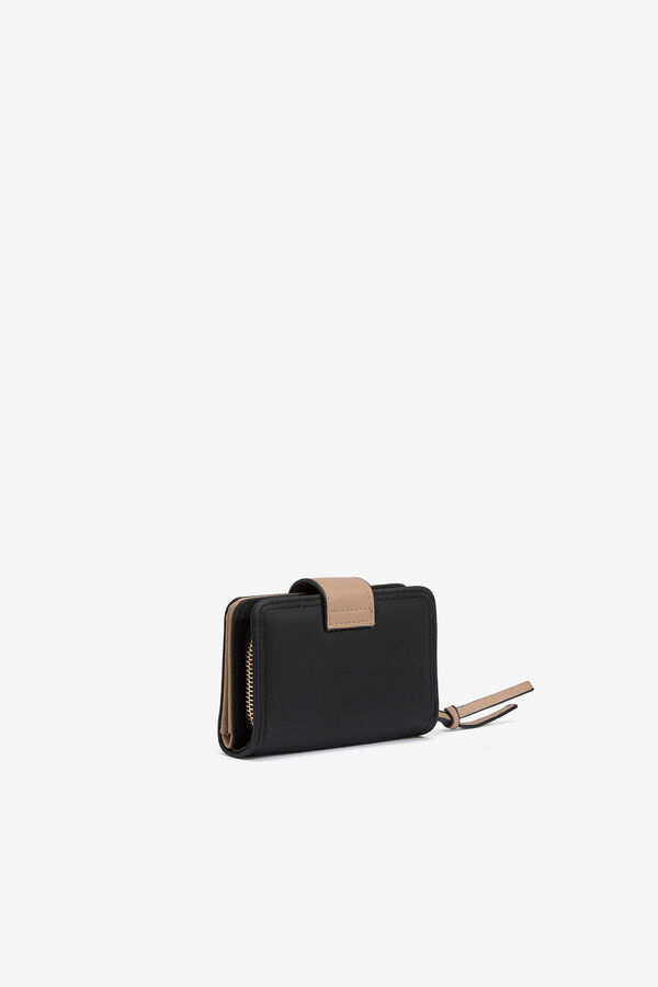 Vilanova Monedero efecto nylon bicolor Negro